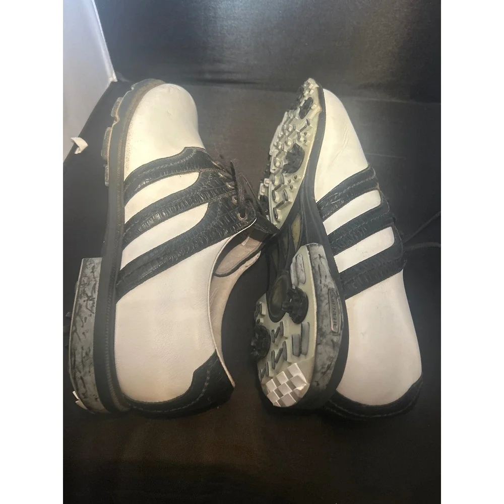 Adidas Mens Saddle Golf Shoes‎ White Black Croc Embossed 738443 Size 12.5 Sample